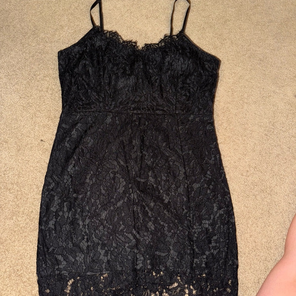 SHEIN Black Lace Mini Dress